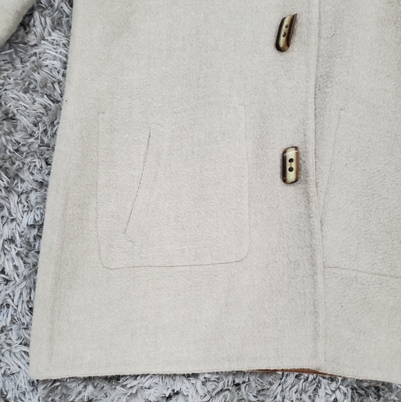 Alpaca 111 70% Baby Alpaca 30% Wool Tan Biege Reversible Coat Size M - Picture 7 of 9